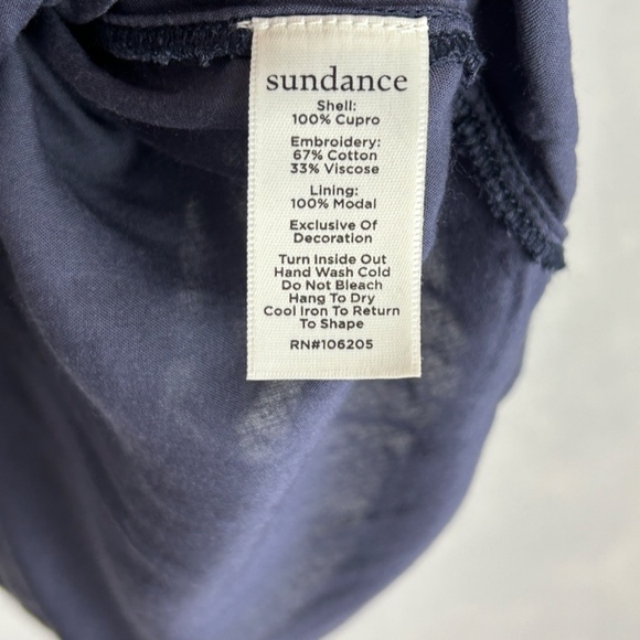 Sundance size XXL Gemma Elegance top long sleeve embroidered navy boho NEW - Picture 14 of 16